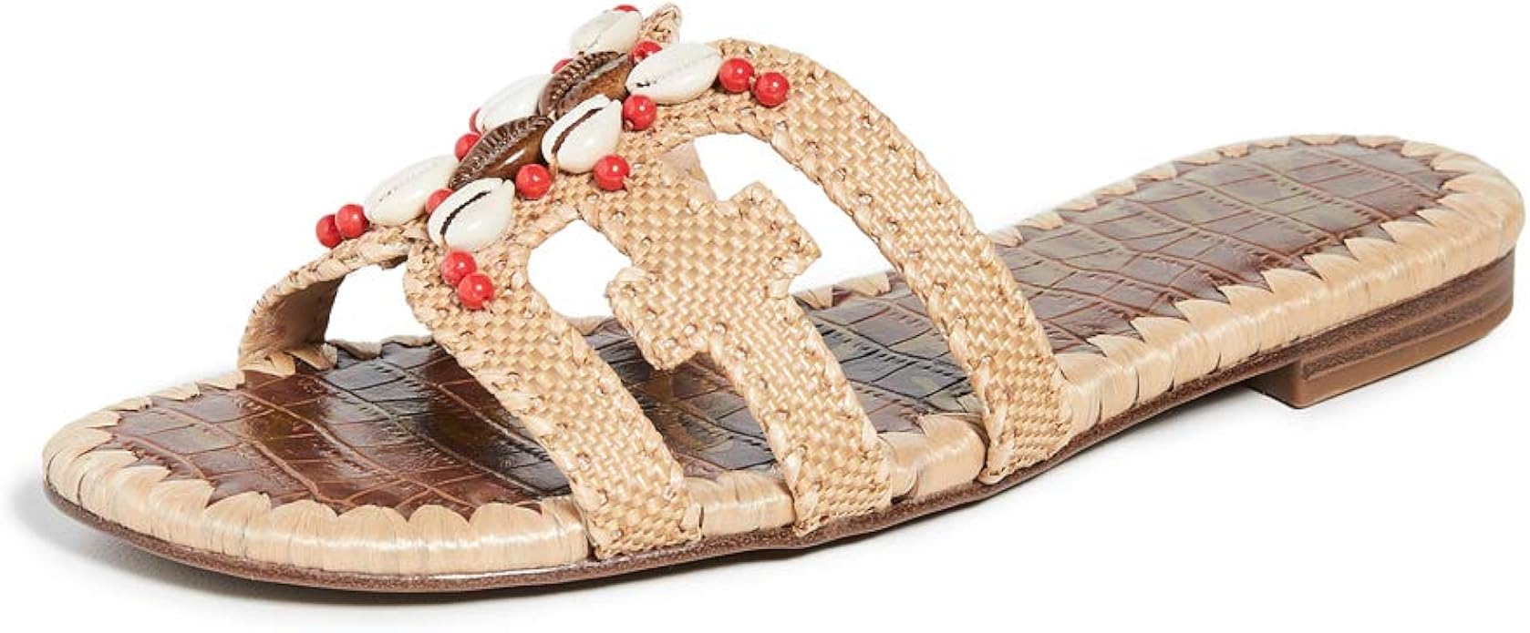 sam edelman ribbed raffia slide sandals