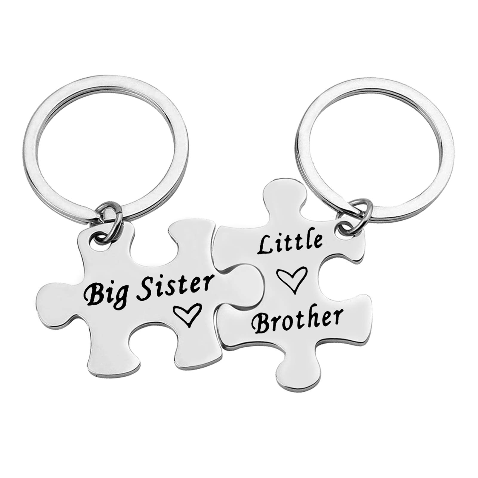 Ximalun Sister Brother Keyring Set Brother and Sister Gifts for Big Sister Little Brother Keyring Set Brother Gifts from Sister Christmas Birthday Gifts Sibling Gifts for Sister Brother