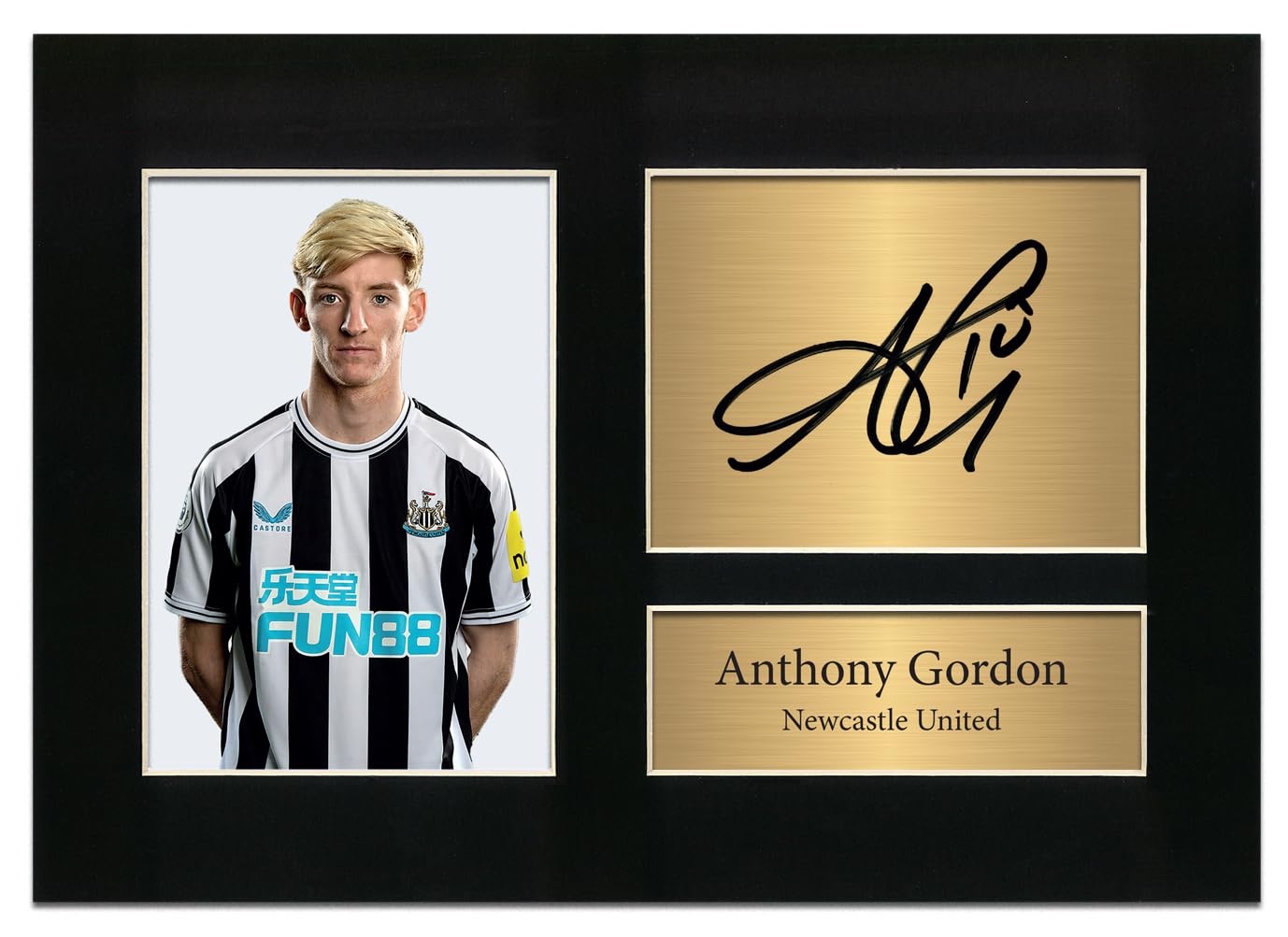 Anthony Gordon Newcastle United Autograph Player Photo Signed A4 Printed Memorabilia Reproduction Print Picture Display Toon Army No148