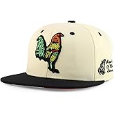 Trendy Apparel Shop 3D Rooster Embroidered Flat Bill Snapback Cap