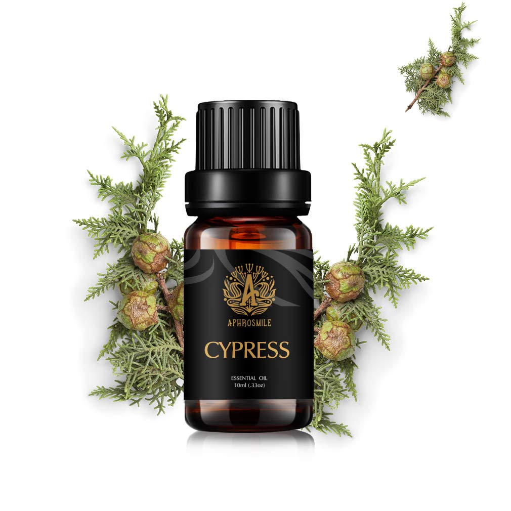 Cypress Aromatherapy Essential Oil, 100% Pure Cypress Scent Essential Oil for Diffusers, Humidifier, Therapeutic Grade Aromatherapy Cypress Scent Essential Oil Fragrance for Massage Home 0.33oz-10ml