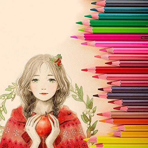 Soucolor 48 colours Artist Grade High Quality Watercolour Pencils Set with Pencil Holder Sharpener Eraser