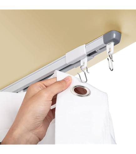 ZAQYCM Aluminum Sliding Curtain Track System - Wall Mount, 3m/9.8ft, For Gazebo, Patio, Door