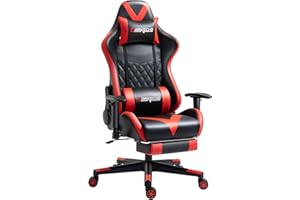 Mondschein Gaming Chair Office Chair with Massage Reclining Computer Chair with Footrest High Back Ergonomic Desk Chair Leath