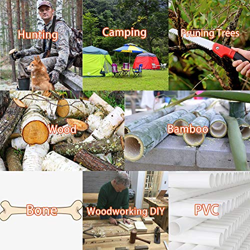 GARTOL Portable Folding Hand Saw - Camping Pruning Saw Features 3-Sides Razor Tooth Blade and Comfortable Handle, Hand Tools Great for Hunting DIY Woodworking Trimming Tree Branches PVC Bamboo Bone - Thumbnail 5