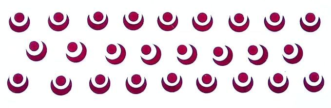 SJ COLLECTION Half Moon Shape Large Size 26 Forehead Maroon Bindis