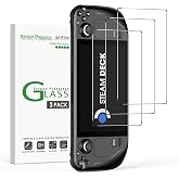 amFilm for Steam Deck/Steam Deck OLED Screen Protector 7.0" Tempered Glass | 3 Pack Designed for Stream Steam Deck Accessories 2021 &amp; 2022/Steam Deck OLED 2023 2024