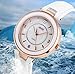 Fashion Classic Rose Gold Women's Cute Watch,Analog Quartz Water Resistant Wrist Watch with White Dial and Leather Strap