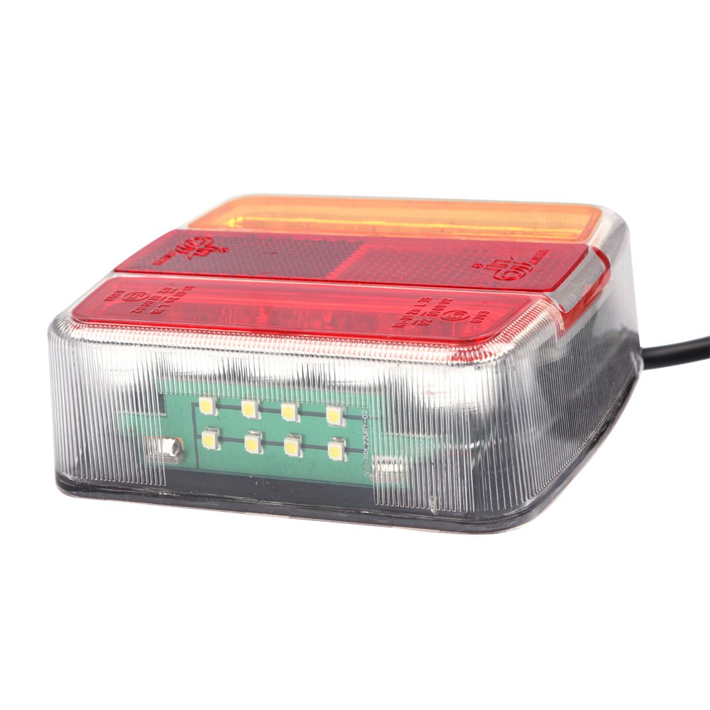 Coppia Di Luci LED 24V Rotonde Per Moto ATV - 12 LED - Indicatori Di Direzione E Freno - IP68