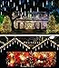 Govee Outdoor Solar Lights 8 Tubes Waterproof Meteor Shower Rain Lights, Falling Rain Drop Christmas Light Cascading Icicle String Lights for Holiday Party Wedding Xmas Tree Decoration
