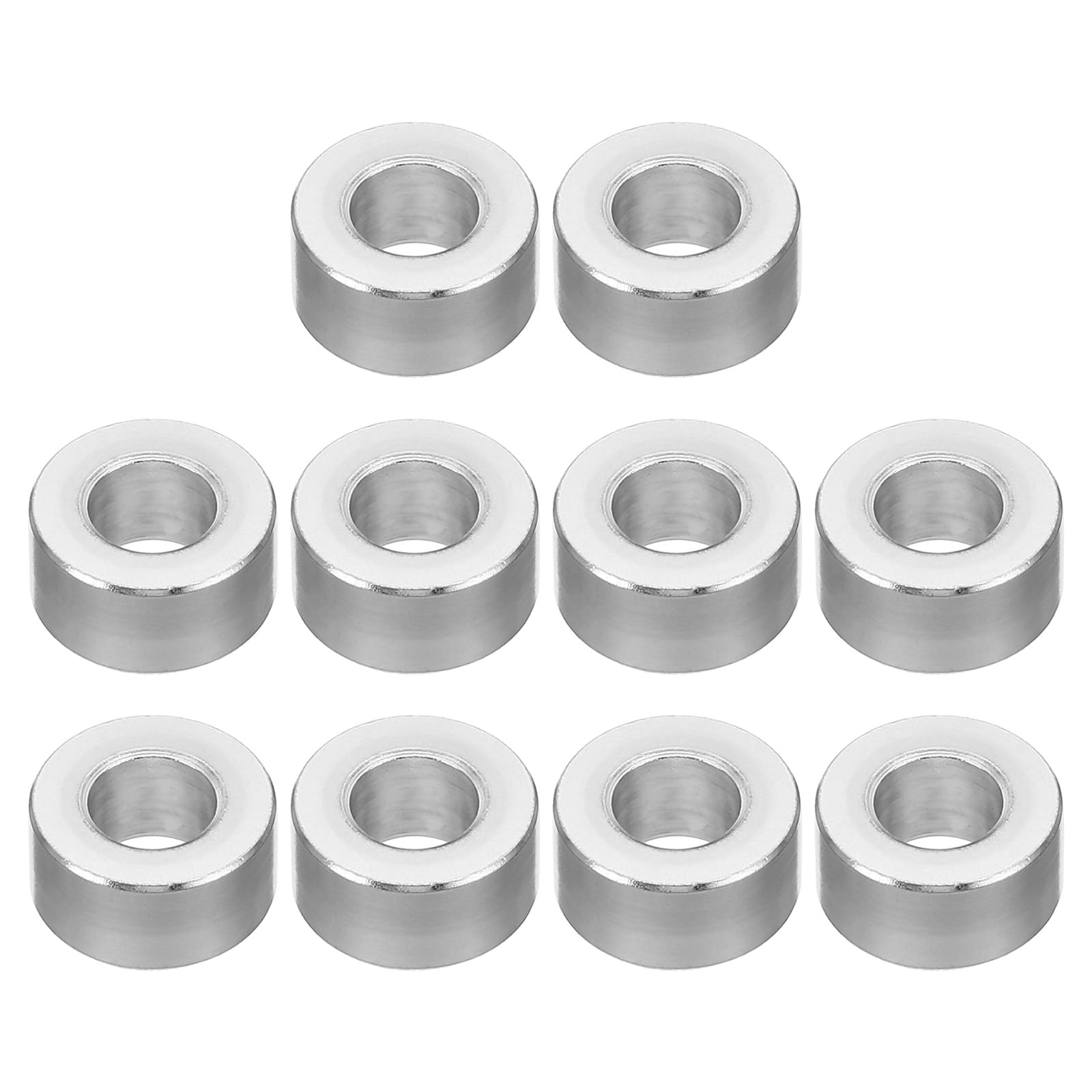 PATIKIL M6 Aluminum Spacers, 10 Pcs Metal Spacer Aluminum Round 6.2mm ID x 12mm OD x 6mm L Thickness Aluminum Spacer 1/4in ID Screw Standoff for 1/4" or M6 Screw Bolts
