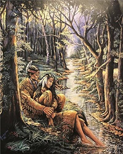 Amazon Com Unframed Print Indian Couple Creek Native American