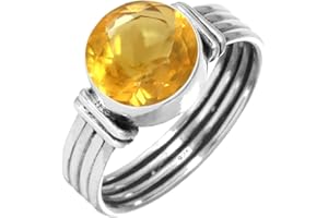 Handmade Genuine 925 Sterling Silver Ring Natural Gemstone Pearl, Labradorite, Amber, Lapis Round Boho Jewelry For Women