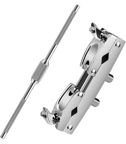 CashBeat Quick Release Adjustable Multi-Clamp For Drum Cymbal Stands - Premium Stainless Steel, Secure T-Bolt Mount, Versatile Silver Drum Hardware