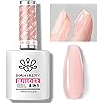 BORN PRETTY Builder Gel for Nails, 8-in-1 Extension Gel Strengthener Gel Hard Builder Nail Gel Base Top Gel, Pink Gel Builder Rhinestone Nail Glue Gel in A Bottle Nails 15ML