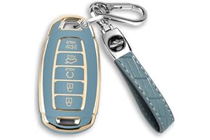 MILD EAST For Hyundai Palisade Elantra Key fob Cover Case with Keychain Smart 5 Button TPU Protector Keyless Remote Holder
