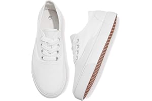 ADOKOO Womens Canvas Shoes Low Cut Canvas Sneakers Walking Running Shoes…
