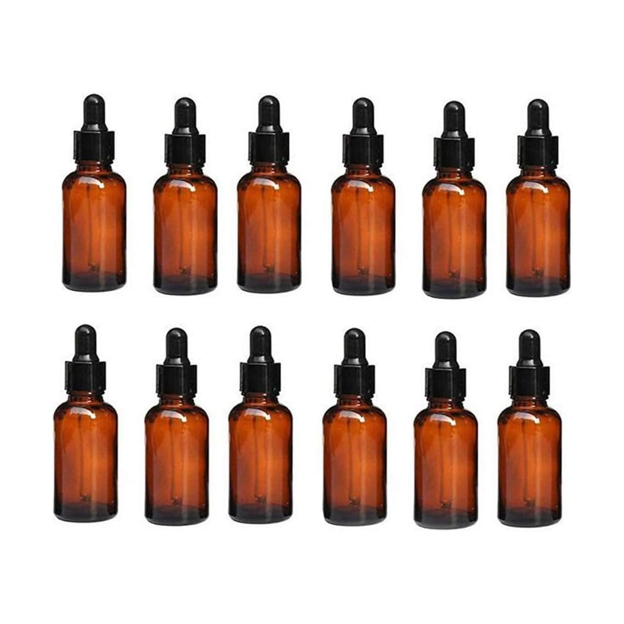 ericotry 12PCS 20ml 0.67oz Empty Refillable Amber Glass Essential Oil Bottle Vial Container with Glass Pipette Dropper For Essential Oils other Liquids Pack of 12