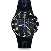 Swatch Chrono 42 Unisex Watch Dress Stainless Steel Black Automatic Waterproof Kaicco