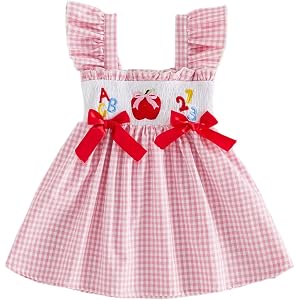 Toddler Baby Girl Dress Infant Plaid Back to School Dresses Summer Clothes