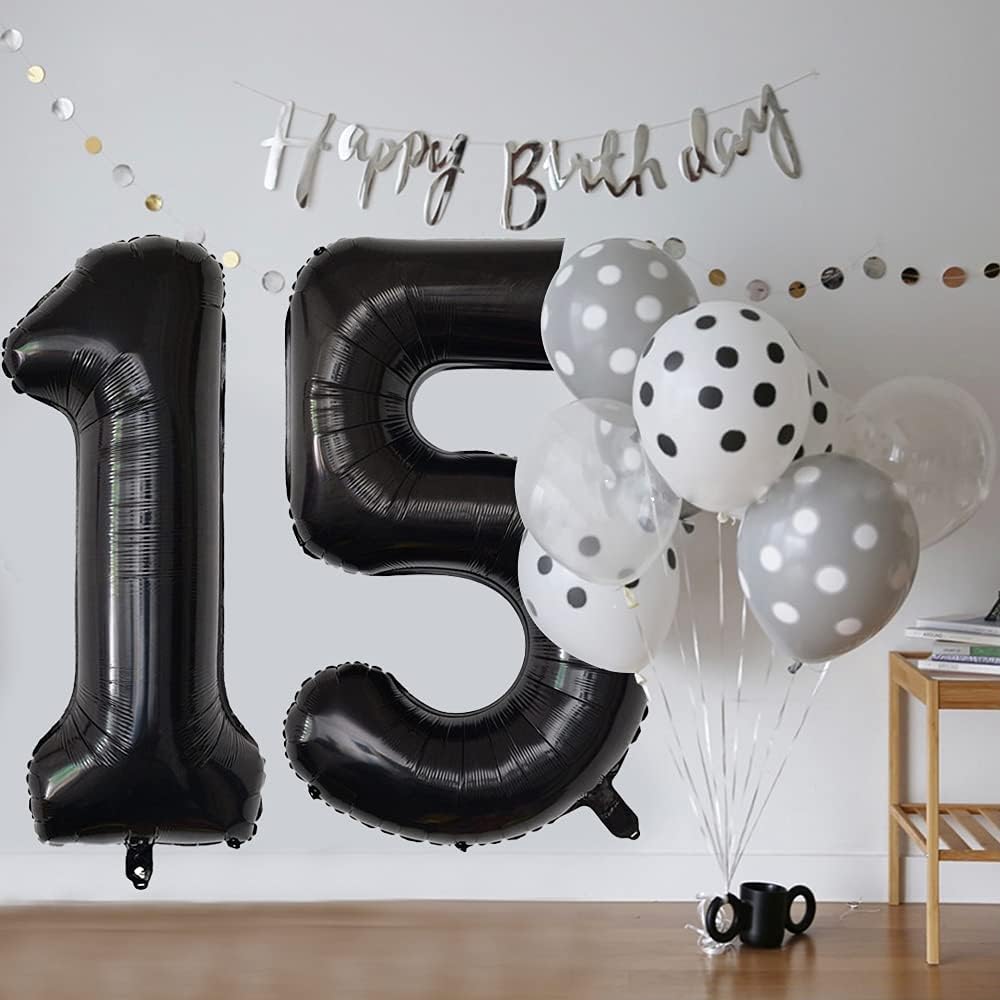 Xihuimay Number 15 Balloons 40 inch Digital Balloon Alphabet 15 Birthday Balloons Digit 15 Helium Balloons Big Balloons for Birthday Party Supplies Wedding Bachelorette Bridal Shower - Image 5