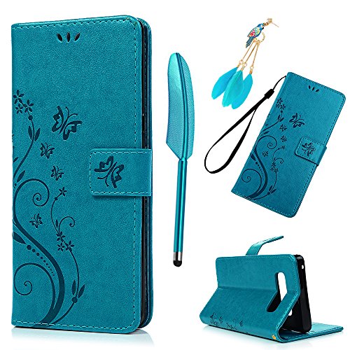 Galaxy note 8 case, stand wallet card slots holders emb…