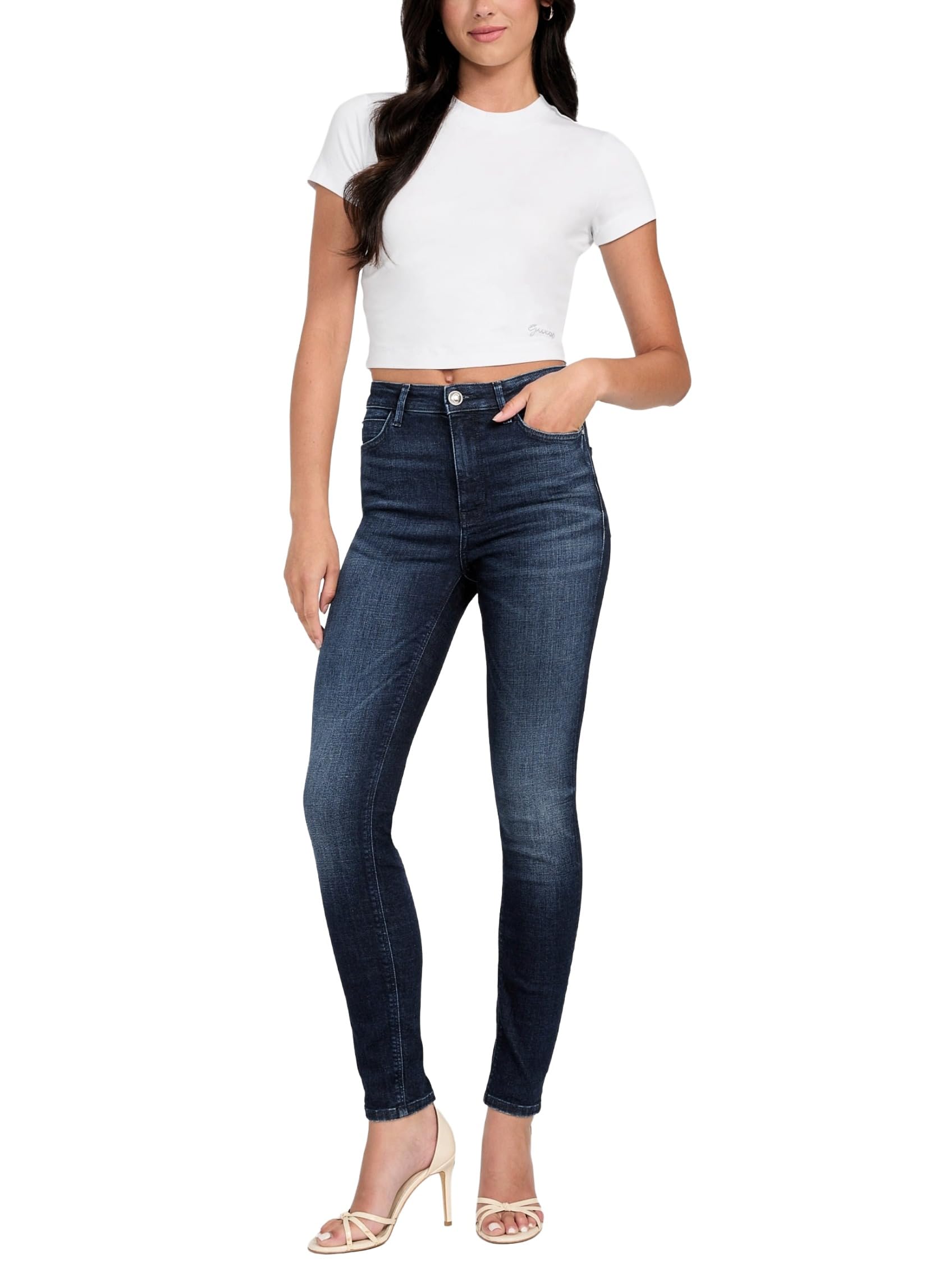 Photo 1 of Guess Womens Eco 1981 Skinny, Snow Fall, 27