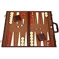 18" Deluxe Backgammon Game Set - Medium Brown Case