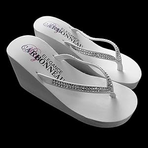white foam flip flops