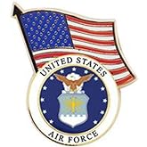 EagleEmblems P13774 Pin-Usaf Emblem/USA Flag (1.25'')