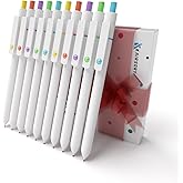 White Gel Pens,0.5mm Fine Point Tip,Quick Drying Ink, Aesthetic Cute Office School Supplies Gifts for Women Men, High-End Series for Journaling Note Taking(10 Pcs Black Ink-Pearl White shaft pens)