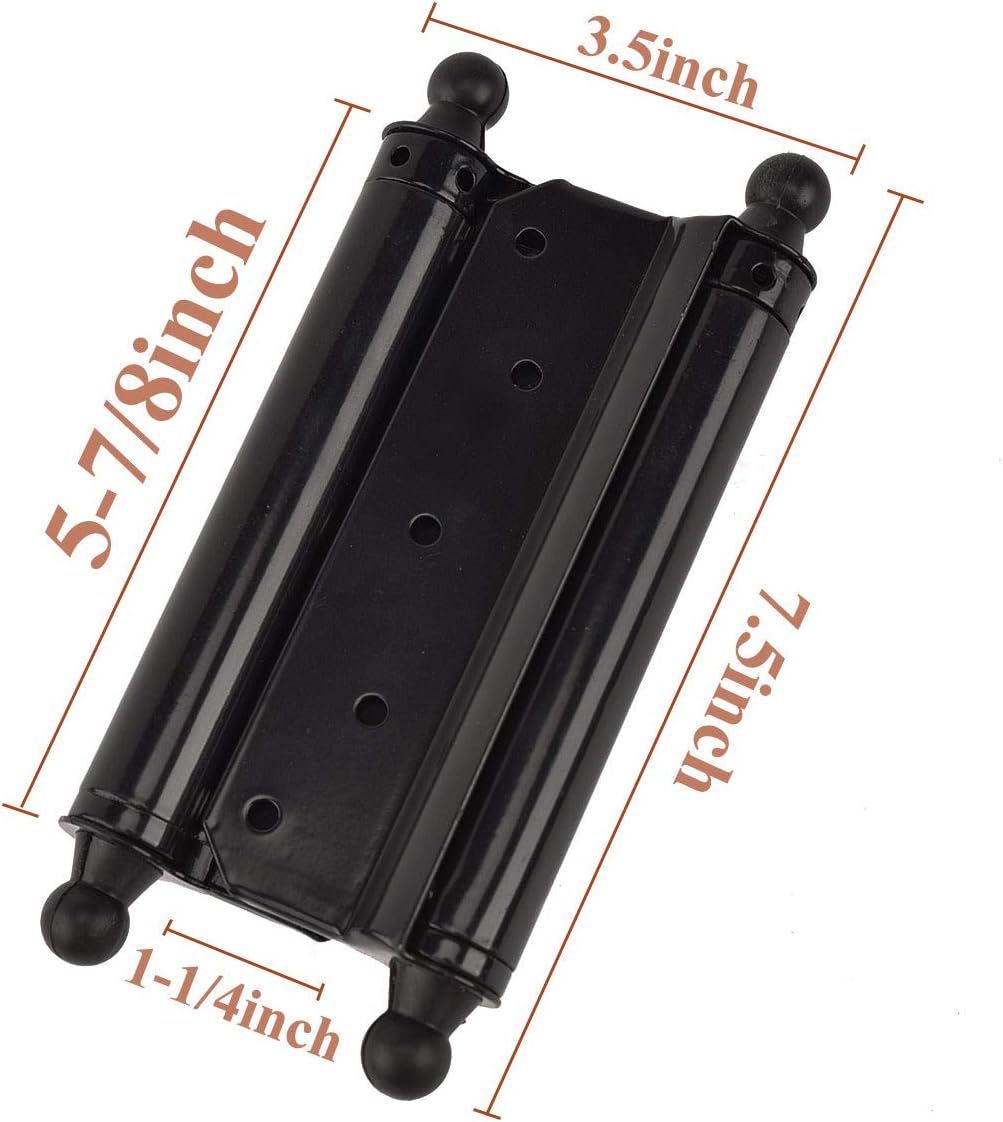 TamBee Double Action Hinge Saloon Door Hinges Swinging Door Hinge Heavy Duty Self Closing Black Steel Hinges with Screws (4 Pcs - Image 3