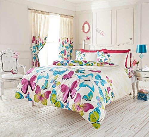 Hendem® Printed Modern Bedroom Duvet Cover Fashion Butterfly Quilt Cover Floral Bed Linen With Pillow Case (Double, Fashion Butterfly Multi)