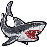 Shark Iron On Patch &ndash; Ocean Predator Embroidery, Marine Life DIY Sew-On Patch for Jackets, Bags, Hats