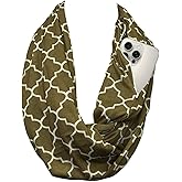 Pop Fashion Quatrefoil Pattern Infinity Scarf for Women - Travel Scarf with Hidden Pocket - All Seasons