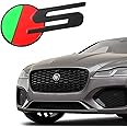 ARKOSKNIGHT R-Dynamic Sports 3D Badge,Car Body Trunk Fender Front Grille R-Sport R S Emblem Logo Sticker,Special Vechicle Symbol Compatible with Jagvar Accessories(Sports Black Grille)