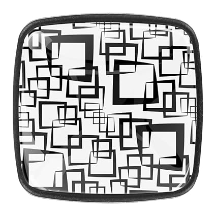 Schrankknöpfe 4er Pack Quadratisches Schwarz Kleiderschrank Knöpfe