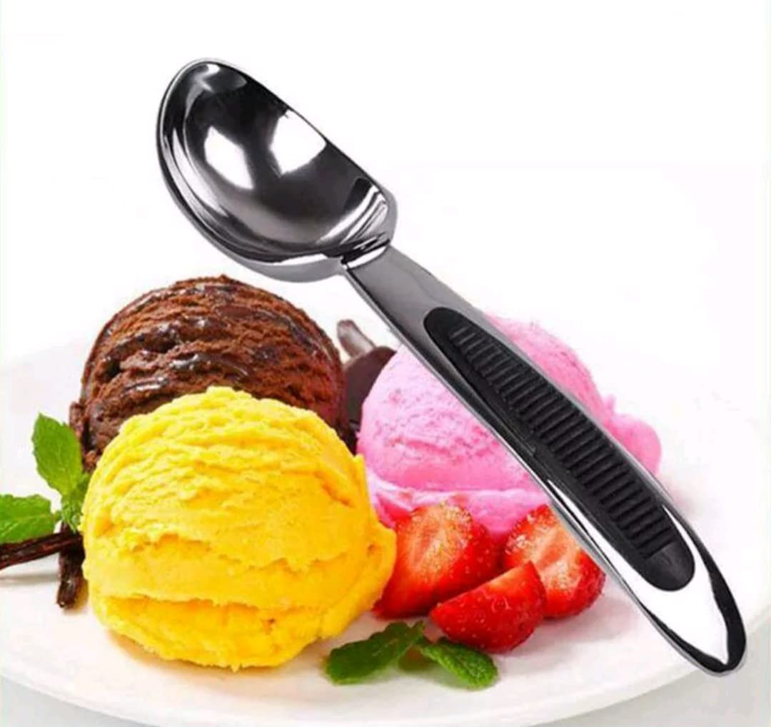 U-Cook Ice Cream Scoop, Quality Professional Ice Cream Scooper Spoon. Stainless Steel Kitchen Aid Utensil Sorbay Scoop - Easy Scooping for Perfect Spheres
