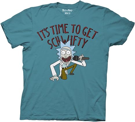 Amazon.com: Ripple Junction Rick and Morty Playera para adultos con la frase “It's Time to Get Schwifty”, 3XL, Verde azulado: Clothing
