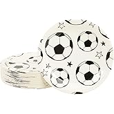 50PCS Soccer Party Paper Plates - 7Inch Round Dessert Plates for Cake Fruit Salad Pizza Disposable Sport Themed Decoration Supplies for Soccer Fan Sports Event, Birthday Party