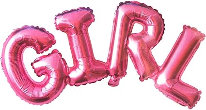 Amazon Com Girl Banner Balloon 4 Letters 16 Inch Tall Helium