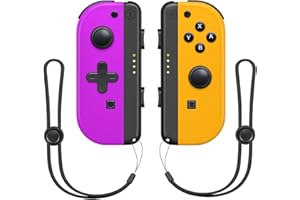 Controller with Straps Compatible with Switch Controller with Straps, Supports Wake-up Function (Purple and Orange)