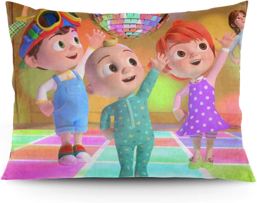 Davisry Co-comelon Nur-Sery-Rhy-mes Pillow Case Sofa Cushion Covers Decoration Home Bedroom Throw Pillowcase 20 X 26 Inch