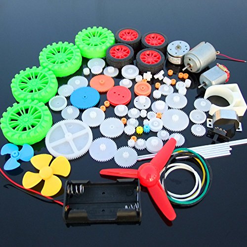 DIKAVS 69 kinds of toy motor spindle gear package (90PCS) toy robot high-speed motor DIY gearbox model accessories (DI toy car)