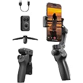 FUNSNAP CM8 3-Axis Phone Gimbal Stabilizer for iPhone &amp; Android, Black | Foldable Handheld Phone Stabilizer for Video Recording, Remote, 12H Battery, 0.66lb Payload for TikTok, YouTube Vlogs