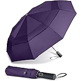 MRTLLOA 49/54/62 Inch Large Folding Golf Umbrella, Oversize Double Canopy Vented 10 Ribs Windproof Compact Travel Umbrellas for Rain