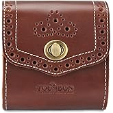 TOURBON Leather Ammo Holder Cartridge Pouch for .22 22LR .38 .45 9mm, Speed Strips Pouch with Belt Slot