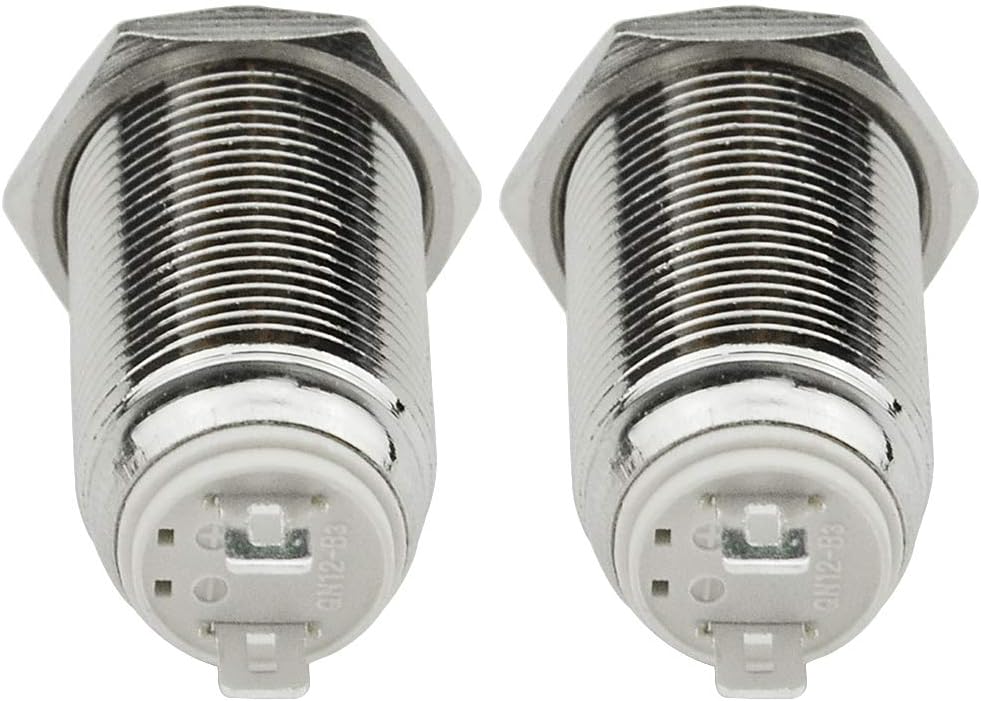 WMYCONGCONG 2 PCS 12mm Latching Waterproof Metal Push Button Switch On Off 3A 250V AC, Silver - Image 3