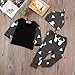 Newborn Baby Girl Boy Clothes Deer Tops T-shirt+Pants Leggings 3pcs Outfits Set, Black&Gray, 18-24 Months (Tag Size = 100)
