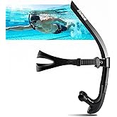 ZIONOR T1 Swim Snorkel for Lap Swimming Adult | Center Mount for Swimming Training, Comfortable Mouthpiece, One-Way Purge Valve for Pool, Outdoors